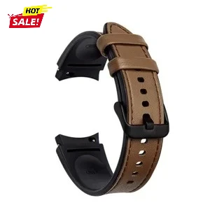 Premium Leather Grain Band with Silicone Strap