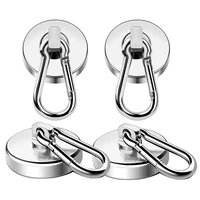 Magnetic Hooks Strong Heavy Duty Neodymium Hooks With Swivel Carabiner Hook For Refrigerator 1pcs Magnetic Materials