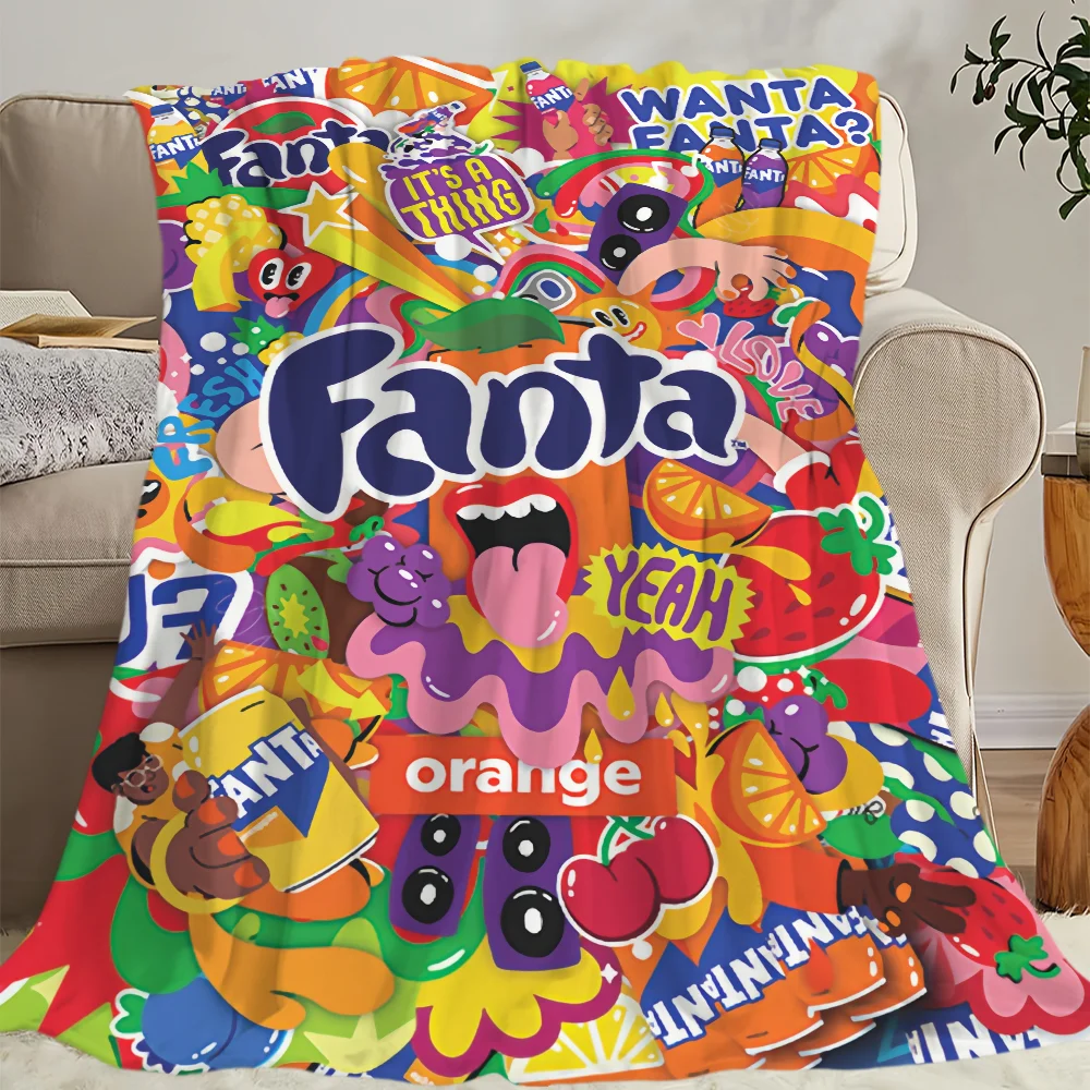 F-Fanta Logo Fashion Blanket Skin friendly comfort warm soft plush blanket suitable sofa living room office bedroom 6