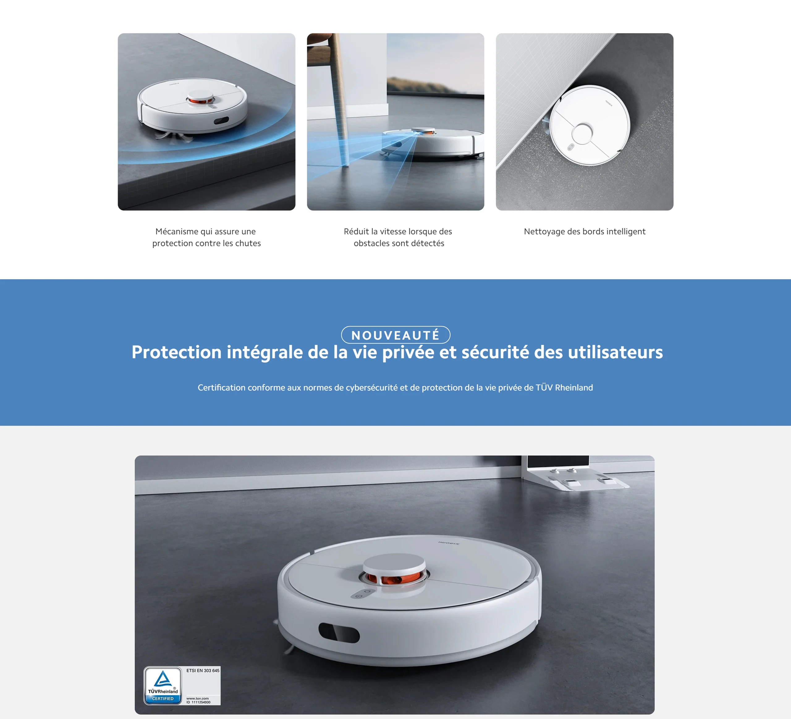 Robot vacuum cleaning tiled floors