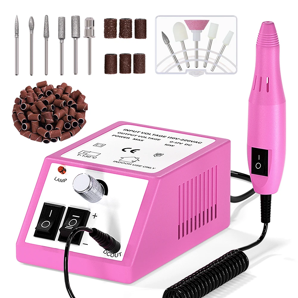 LINMANDA 20000RPM Electric Nail Drill Machine Manicure With Nail Drill Bits Set Nail Files Drill Bits Gel Polish Remover Tools