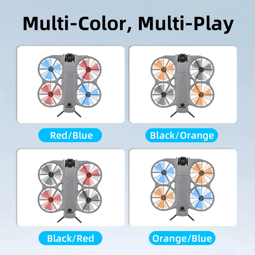 Hélices Drone Neo 2 PC 4,9cm Lot 4 Couleurs Anti-Bruit