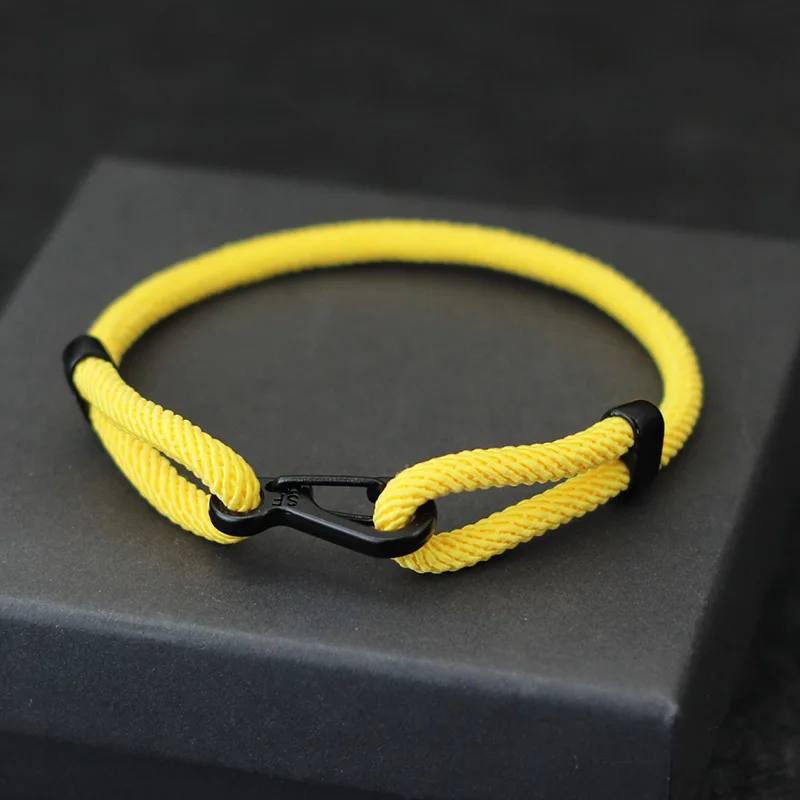 Adjustable Black Rope Unisex Bracelet for Outdoor Adventure