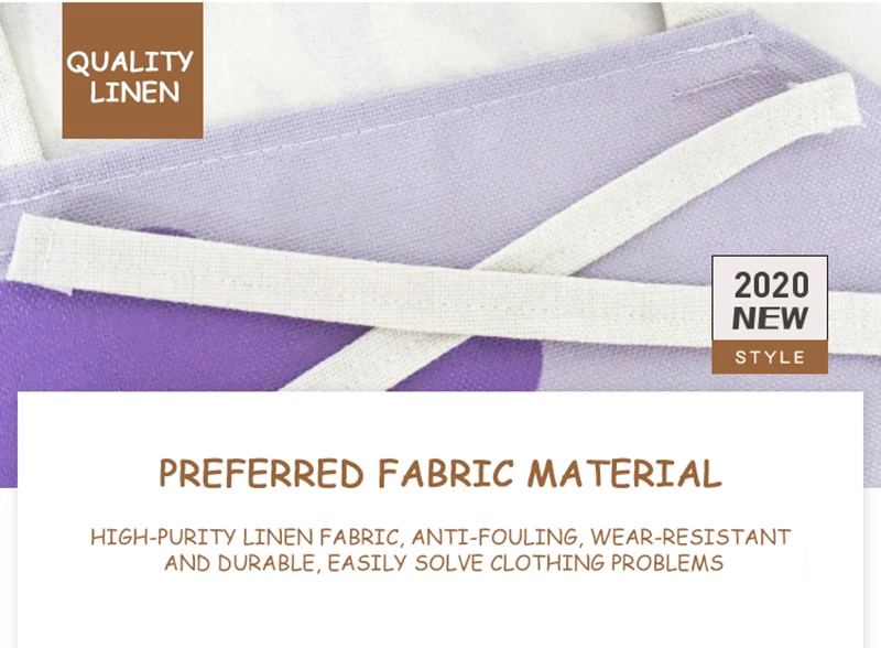 Description Picture 5 of itemCute Dogs Aprons Cartoon Dogs Printed Kitchen Aprons for Women Household Cleaning Accessories Cotton Linen Cooking Apron