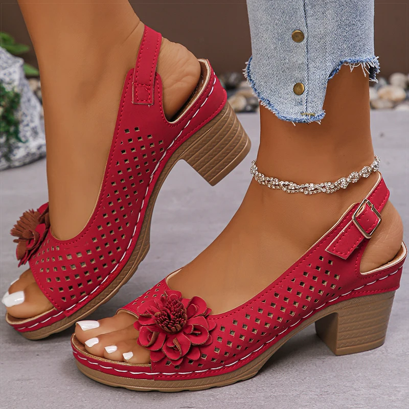 Women's Sandals Sweet Heels Sandals Summer Woman Shoes Fashion Heeled Sandalias Mujer Elegant Shoes Summer Footwear Women 2025
