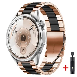 Elegant 22mm Metal Strap - Fashion Wristband for Huawei GT Runner 2 (Rose gold black)
