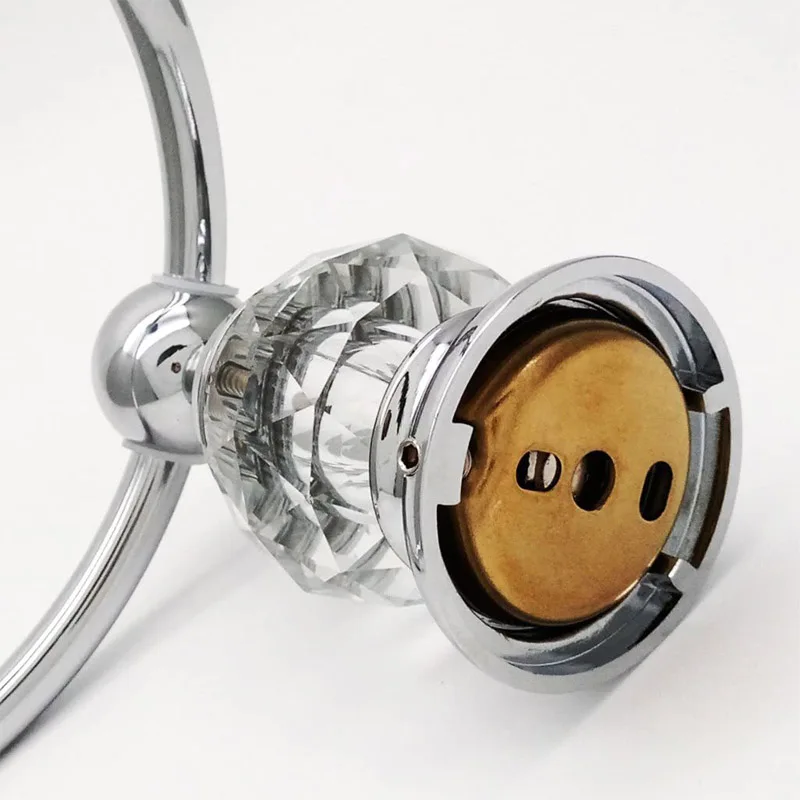 Luxury Crystal Towel Holder Chrome Towel Ring Round Wall Mounted Rack Bar Holder Classic Bathroom Accessories bathroom towel ring bathroom towel holder