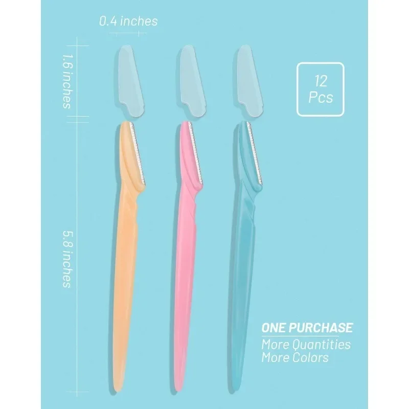Eyebrow Razor for Women, 12 Pcs Dermaplaning Tool for Face Professional, Face Razor Women Facial Hair Remover