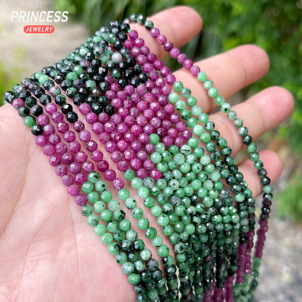 A+++ Natural Ruby Zoisite Epidote 4mm Faceted Beads for Jewelry
