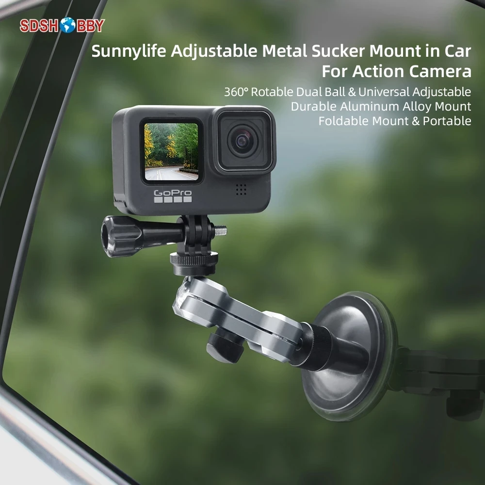 

Fran-29A Universal Metal Sucker Mount in Car Adjustable Suction Cup Bracket Phone Holder for GoPro 10 /Insta360 One X2