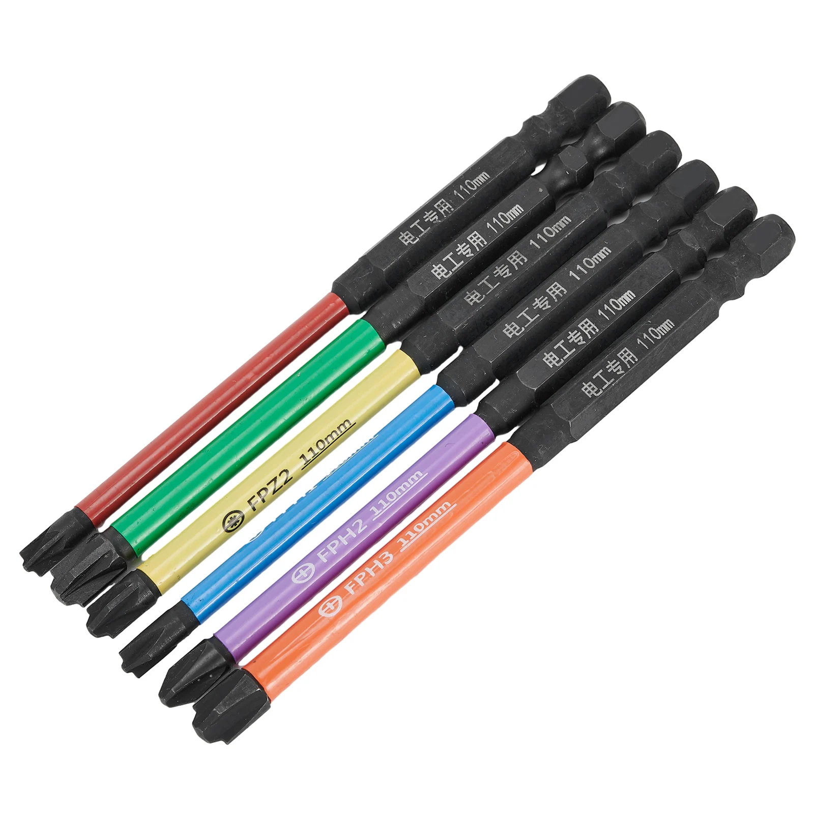 

Durable And Practical Screwdriver Bits Electrician 110mm / 4.33’’ Length 6 Pcs/set FPH1/FPH2/FPH3/FPZ1/FPZ2/FPZ3