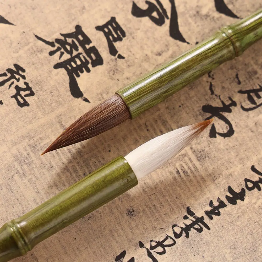 Pennello per Calligrafia Cinese ad Olio e Acquerello, Pennello per Scrittura su Legno, Pennello Artistico in Pelo di Lupo per Pratica - immagine 5