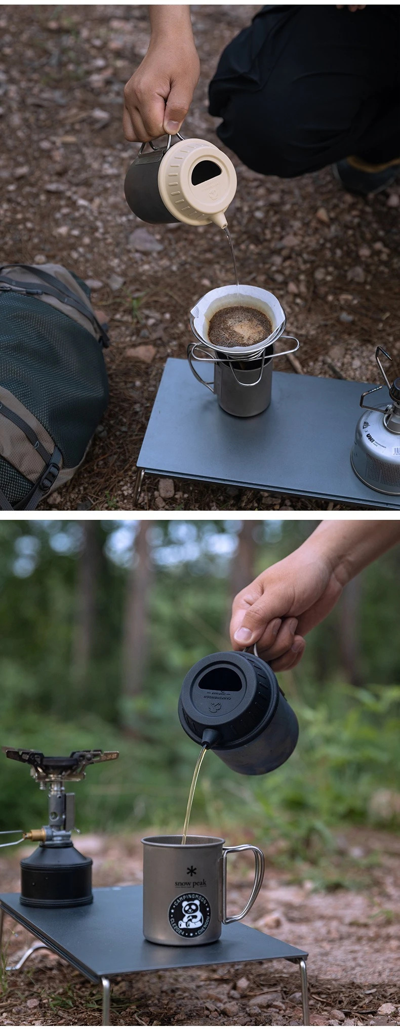 CAMPINGMOON S-GF-BK Schneebecherdeckel aus lebensmittelechtem Silikon für Camping, Kaffee, Hand, Topfdeckel, Titanbecherdeckel – Detail 9