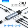 MOKiN USB Hub Docking Station Laptop Hub Adapter with 4K60Hz HDMI 10Gbps USB3.1 1000Mbps Ethernet 100W PD3.0 for Macbook Pro/Air 1