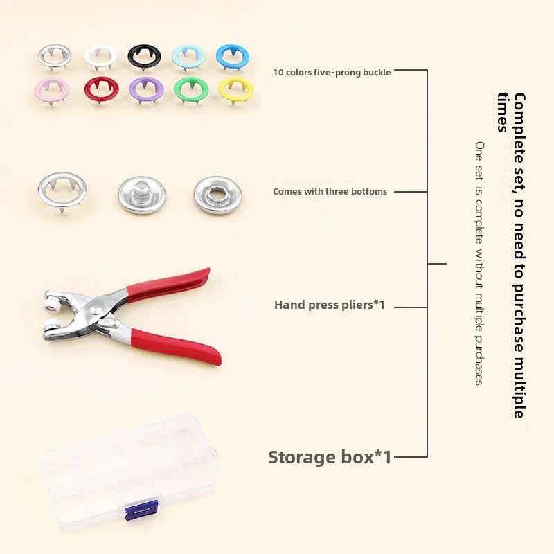 Multi-Functional Five-Claw Buckle Installation Tool New Model Seamless Nail Buckle Hand Press Pliers Button Tool Parent-Child Bu