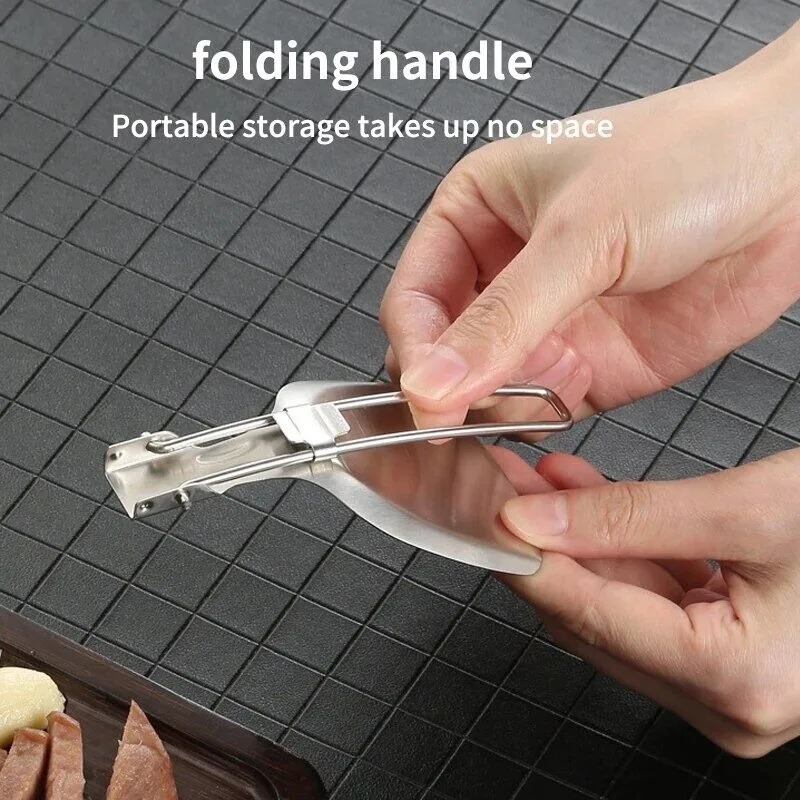 Outdoor Camping Tableware Foldable Spoon Soup Ladle Stainless Steel Abrasion-resistant Portable Cooking Spoon Utensil Tool