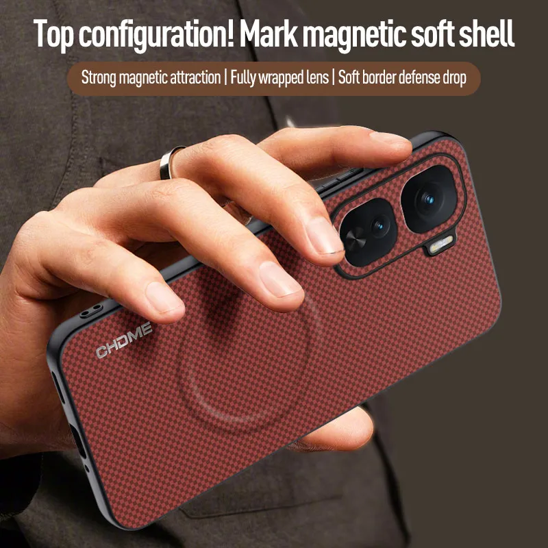Magnetic Matte Leather Shockproof Case - Skin-Friendly Tough Cover