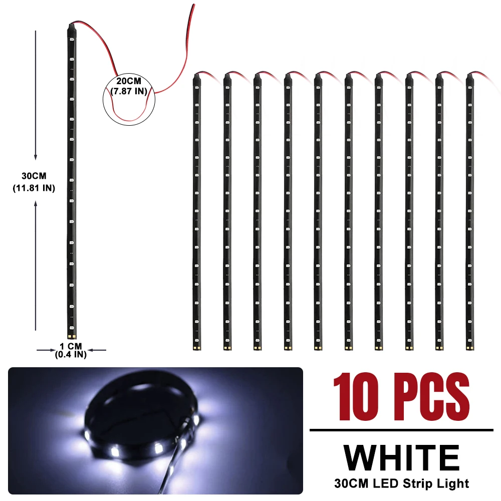 ตัวเลือกสินค้า แถบไฟ LED ตกแต่งภายในรถ 15 ดวง สีแดง 30 ซม.