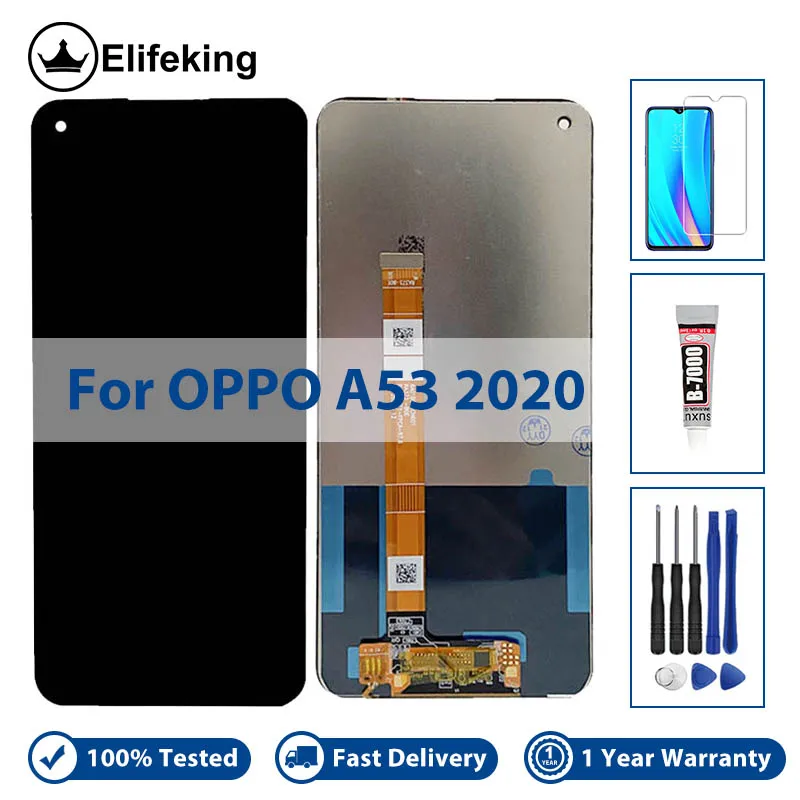 

LCD For OPPO A53 4G 2020 Display Screen Touch Digitizer Assembly For CPH2127 Replacement 6.5 inch With Tools
