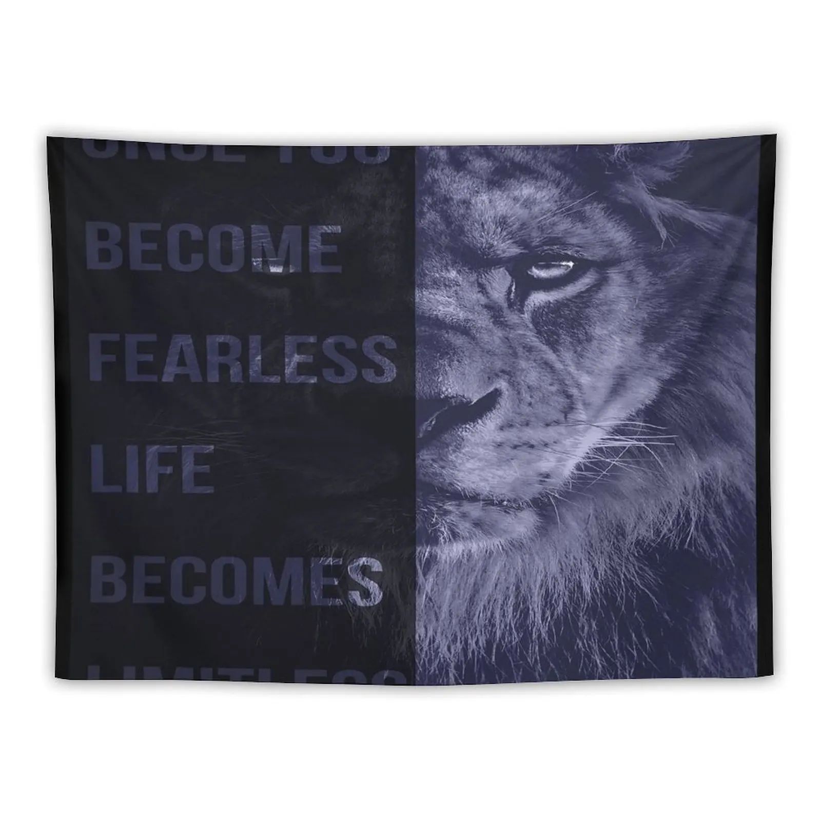 

Lion - Fearless Quote Tapestry Room Decorating Aesthetic Wallpaper Bedroom Wall Hanging Wall Decoration For Rooms Tapestry