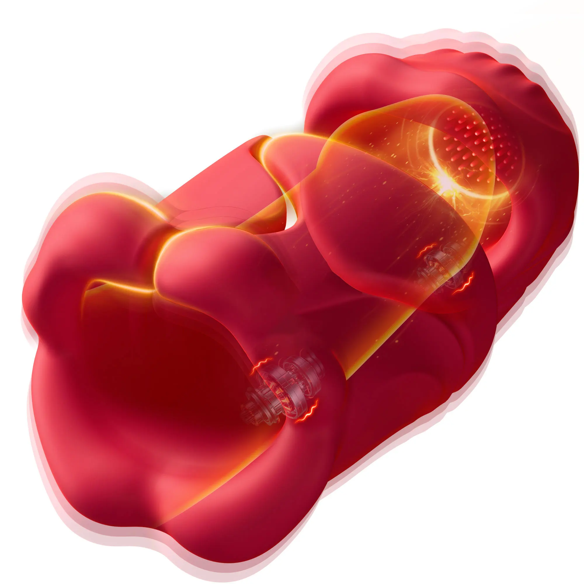 Openable Male Stroker Male Masturbator 360° Full-Surround Blowjob Penis Vibrator Adult Sex Toys for Men Dual Lip Grip Trainer