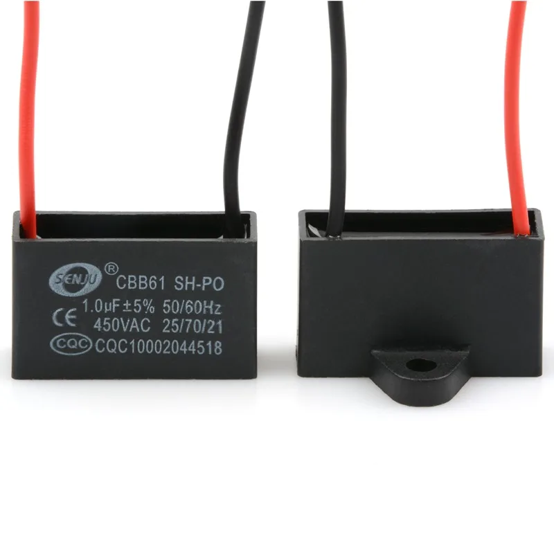 CBB61 Motor Start Capacitor 450V AC Fan Condenser 1/1.2/1.5/1.8/2/2.5/3/4/5/6/8/10UF