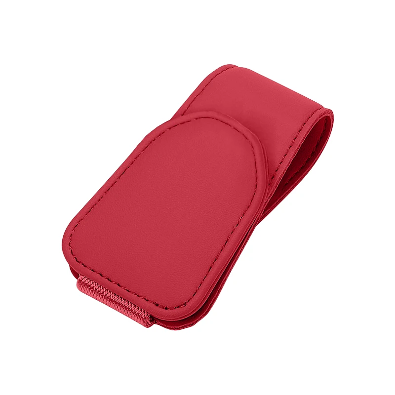 Universal Leather Car Visor Sunglasses and Eyeglasses Holder Clip
