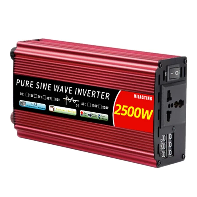 Inversor de onda sinusoidal pura para exteriores, convertidor de potencia  de 3000W, 12V, 220V, adaptador de 12V ~ 220V, 3000W - AliExpress