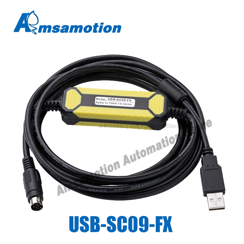 para Mitsubishi Plc Cabo de Programação Compatível Fx-usb-aw Dados Comunicar Fx2n Fx1n Fx0n Fx0s Fx1s Fx3u Amsamotion-usb-sc09-fx