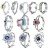 Summer 2024 New 925 Silver Rainbow Stone Cherry Blossom Ring Fashion Jewelry Anniversary Gift For Women 1