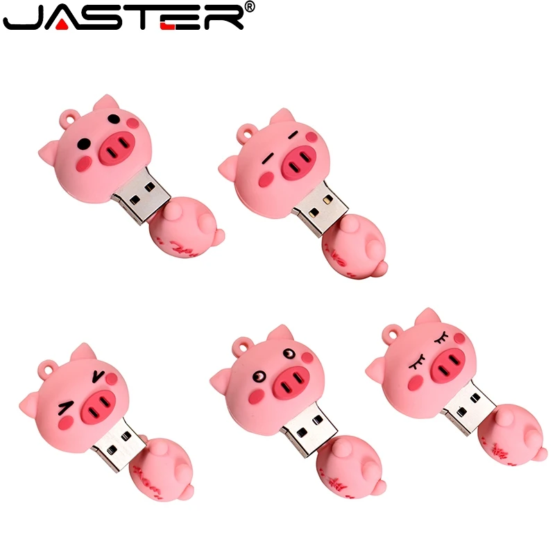 

JASTER Cute Pink Pig USB 2.0 Flash Drives 64GB 32GB Creative gifts Pen drive 16GB 8GB Memory stick Pendrive Gifts for children