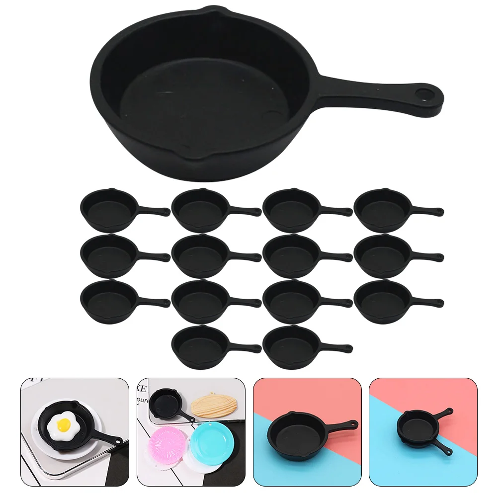 

15pcs Miniature Pans Model Pretend Play Mini Pans Mini House Kitchen Accessories