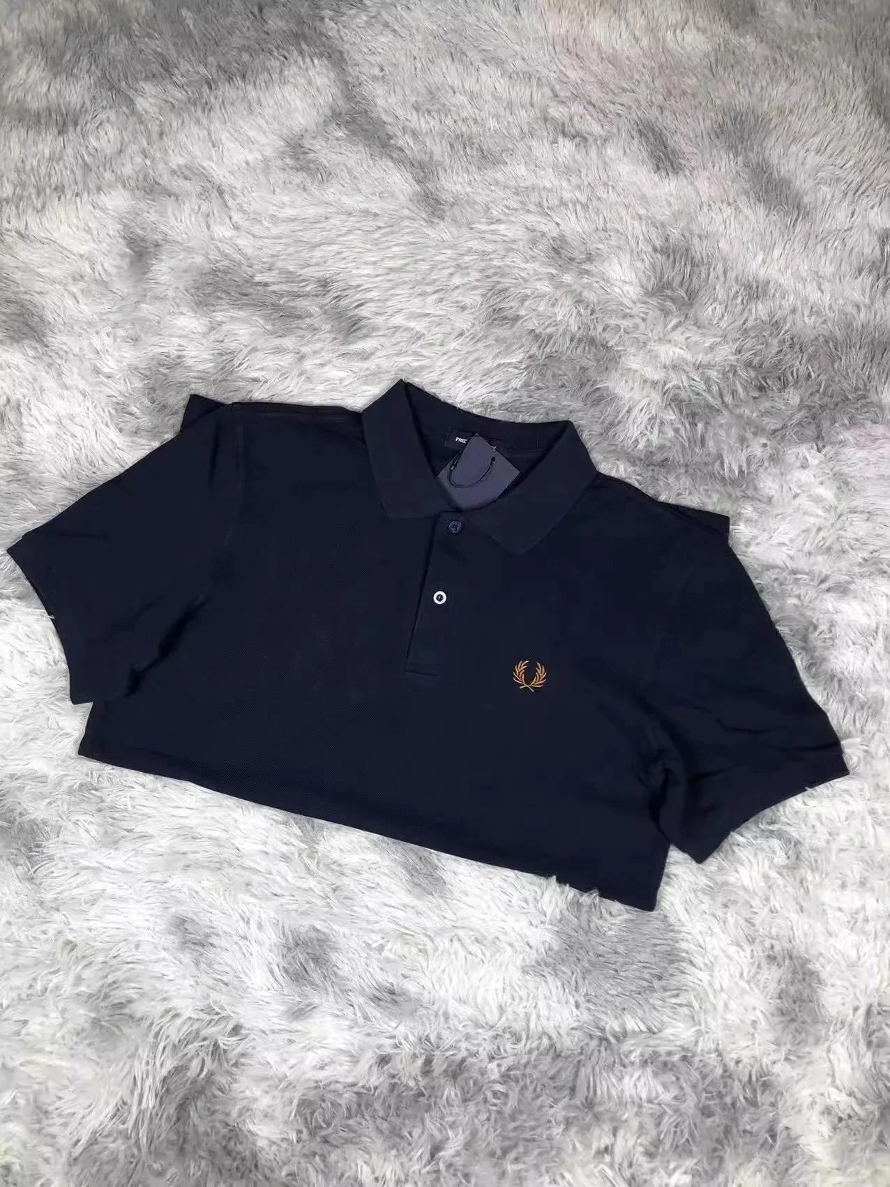 Description Picture 5 of itemSummer Cotton Men's Wheat Embroidery Solid Color Fashion Casual Business POLO Shirt