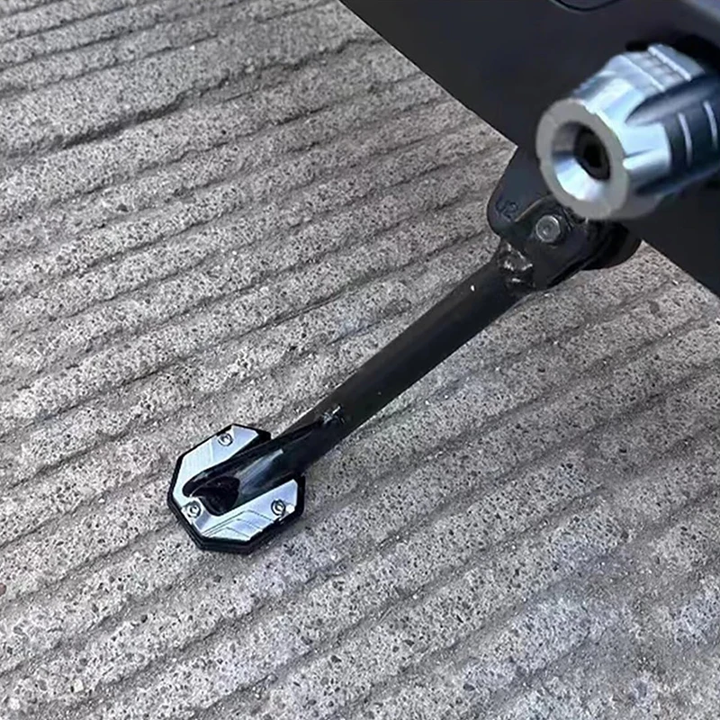 Enhanced Anti-Slip Kickstand Extension Pad for Motorcycles, Electric Bikes, and Scooters