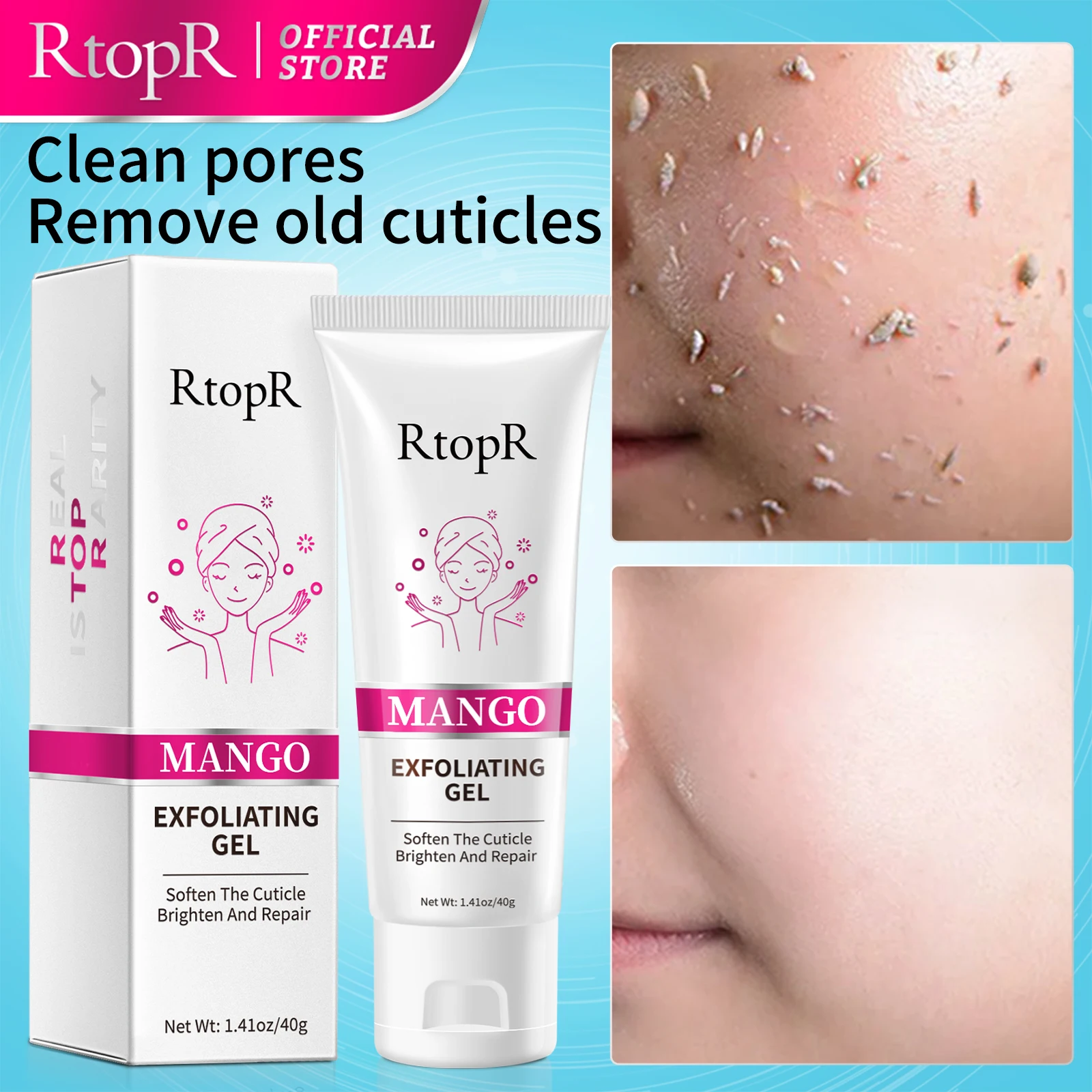 Face Exfoliating Cream Skin Care Whitening Moisturizer Repair Facial Scrub Cleaner Acne Blackhead Treatment Remove Face Cream