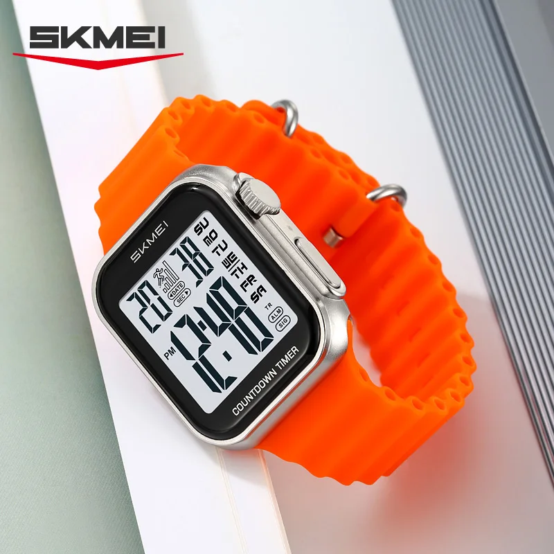 SKMEI 2269 Sport Digital Watch For Man Fashion Luxury Countdown Clock Waterproof Stopwatch 2Time Top Brand Electronic Wristwatch 3