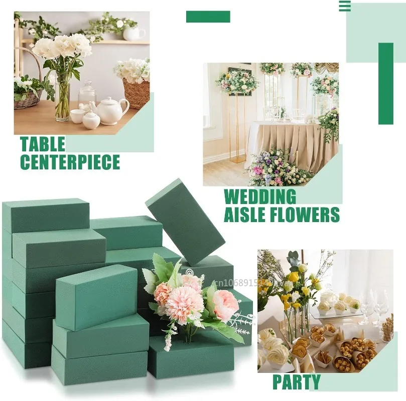 Floral Flower Foam Blocks for Flower Arrangements Green Plant Foam for Wedding Birthday Flower Arrangement Materials Supplies
