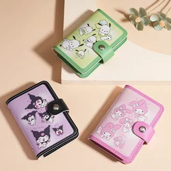Hello Kitty Purse Coin Purses Cartoon Printed PU Sanrio Kuromi Kawaii Leather Card Holder for Women Card Wallet Travel Wallet