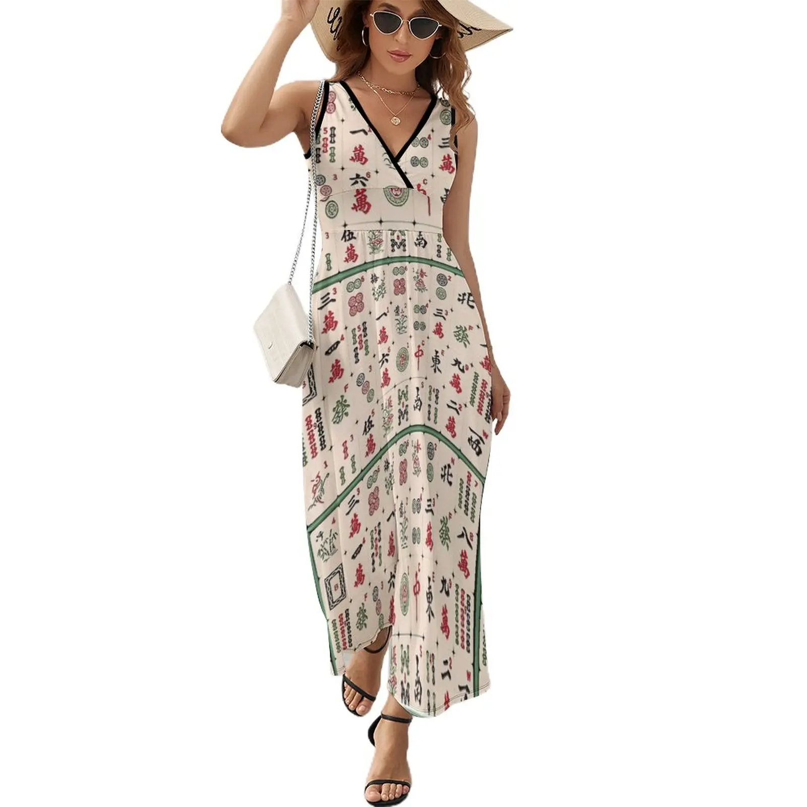 

Mahjong Art Sleeveless Dress Summer skirt summer woman dress 2024
