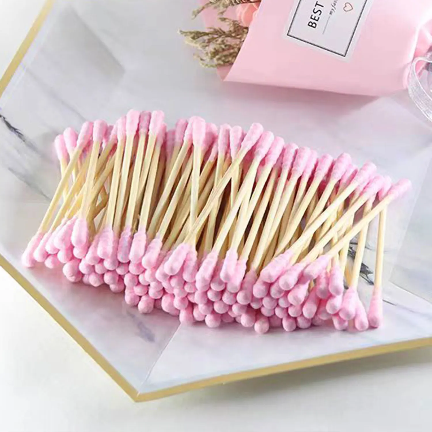 Cotton swabs 200pcs/Box Bamboo Cotton Swab Wood Sticks Soft Cotton Buds cleaning of ears Tampons Microbrush Cotonete pampons health beauty