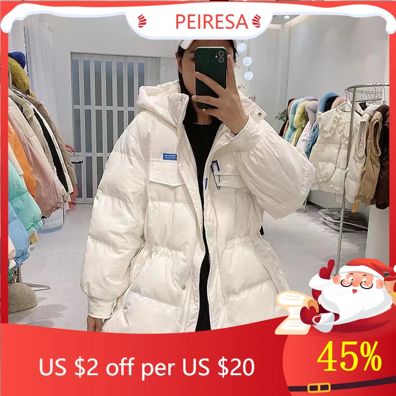 

2022 Winter Down Coat Women Hooded Doudoune Femme Chamarras Para Mujer Jacket Bubble