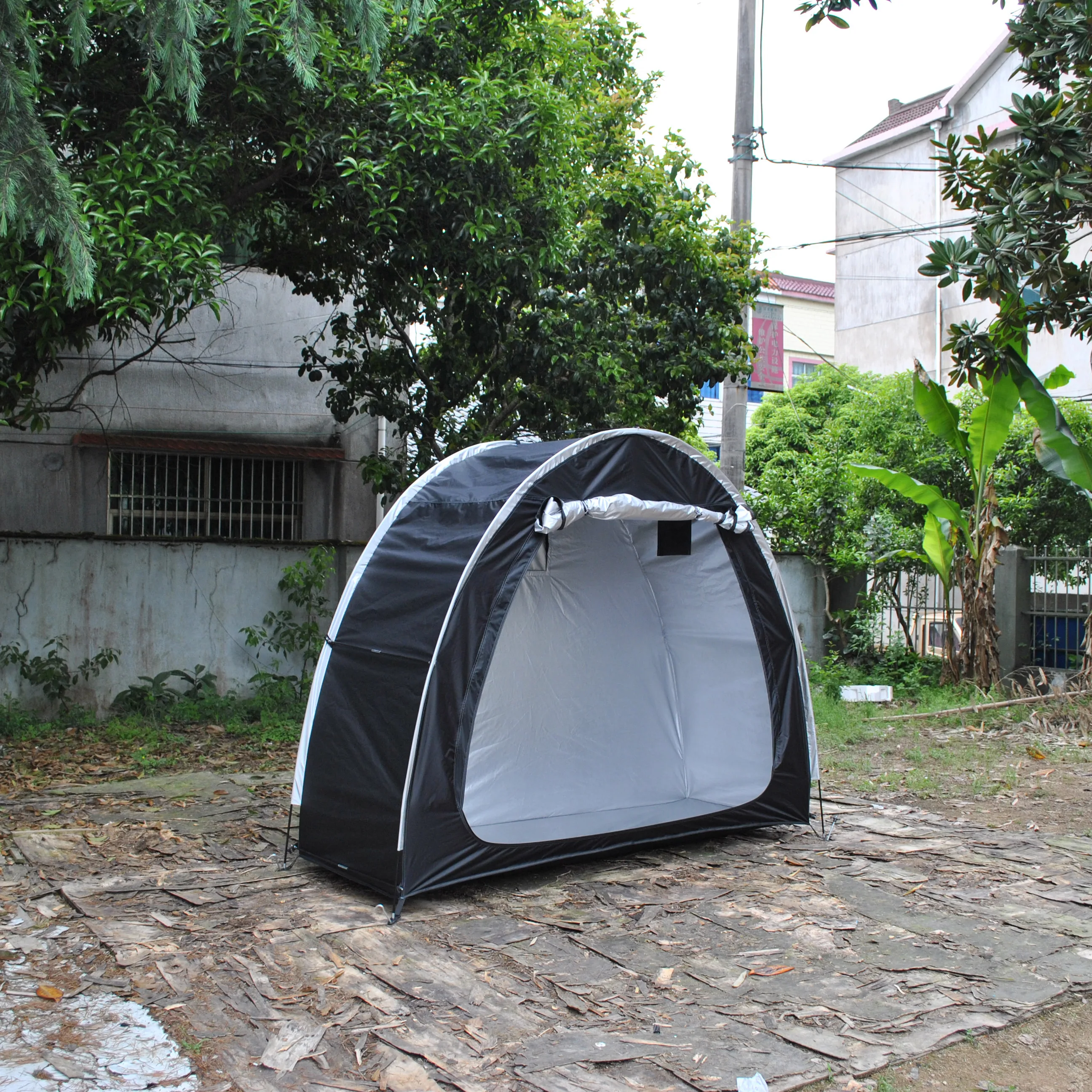 CZX-446 Black Bike Tent Bike Storage Shed tent Bicycle Storage Shed Window Outdoor Tent 210D Siliver coated