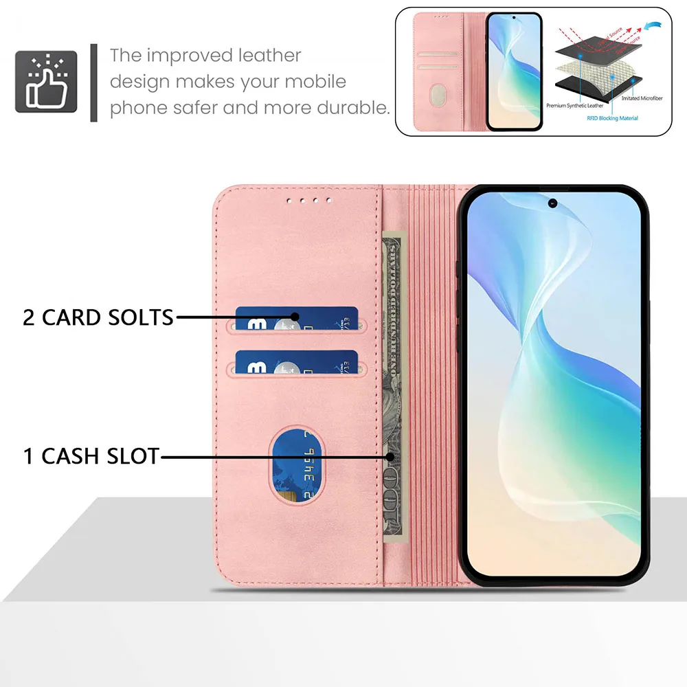 Magnetic Leather Flip Wallet Case – Premium Back Cover