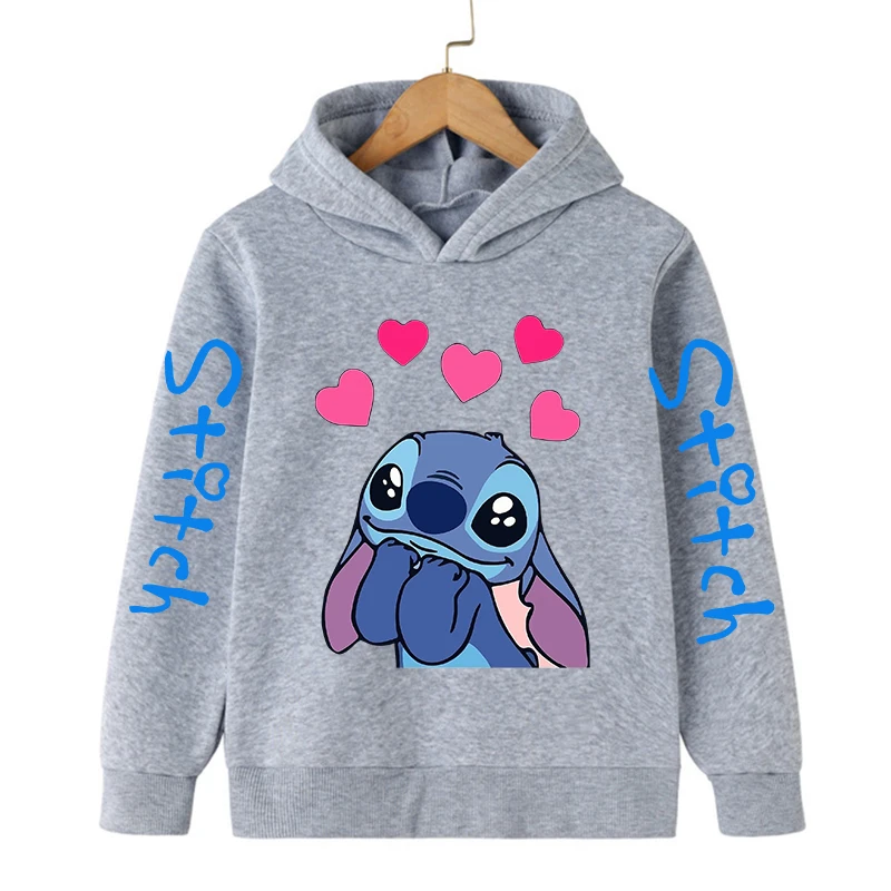 Funny Clothes Christmas Disney Stitch Hoodie Children Cartoon  Kid Girl Boy Lilo and Stitch Sweatshirt Hoody Baby Casual Top 3
