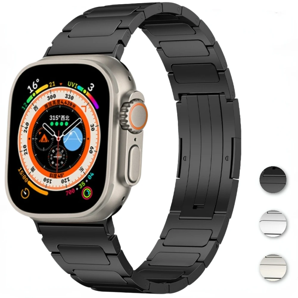 

Titanium Strap for Apple Watch Ultra 2 49mm 9 8 7 45mm 41mm Bracelet Wristband for iWatch Series 6 5 4 3 SE2 44mm 40mm 42mm 38mm