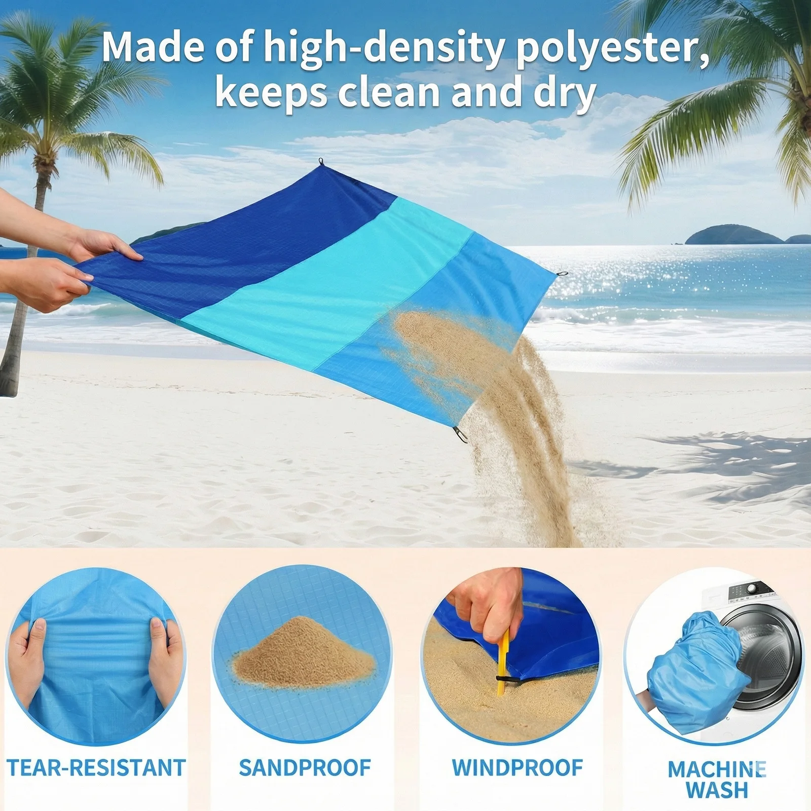 Oversized Sand Free Beach Blanket 6