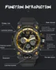 Fashion SANDA 6030 Men's Electronic Watch Sports Multi functional Waterproof LED Military Student Electronic Watch 2025 5