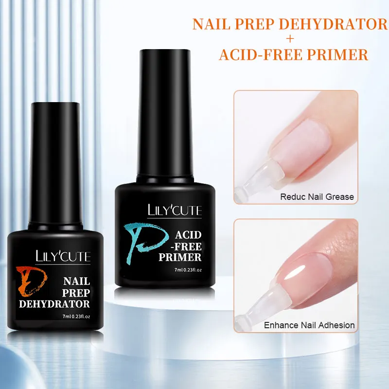 LILYCUTE Acid-Free Quick Dry Nail-Primers Gel Polish Professional Prep Dehydrator Long Lasting For Manicure Base Gel Varnish