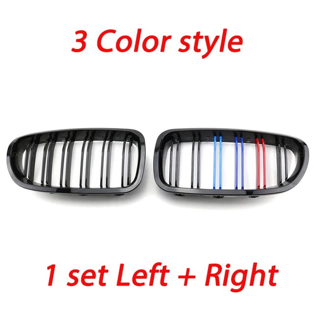 2Pcs Auto Stil Glanz Schwarz Front Niere Doppel Lamellen Grill Grille für  BMW 5 Series F10 F11 F18 2010-2017 Dual Linie Racing Gitter - AliExpress