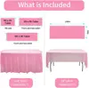 Disposable Table Skirt & Tablecloth Plastic Table Cover Decoration Birthday Party Wedding Festival Round Rectangular Tables 4